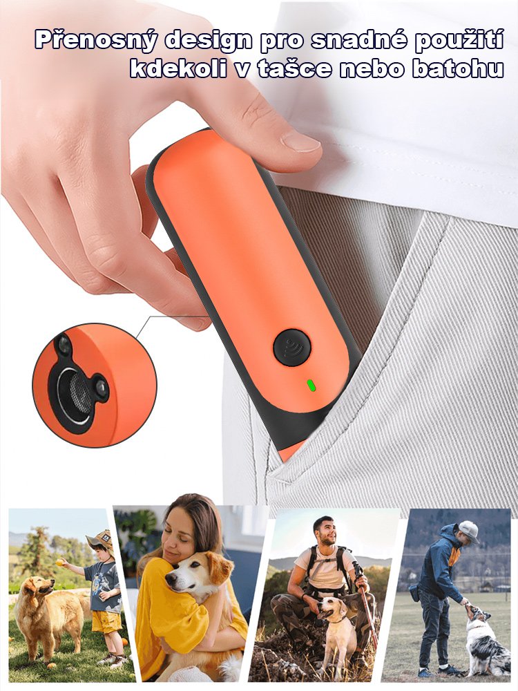 【Nepřítel zlých psů】Mini ultrazvukový odpuzovač proti štěkání a kousání