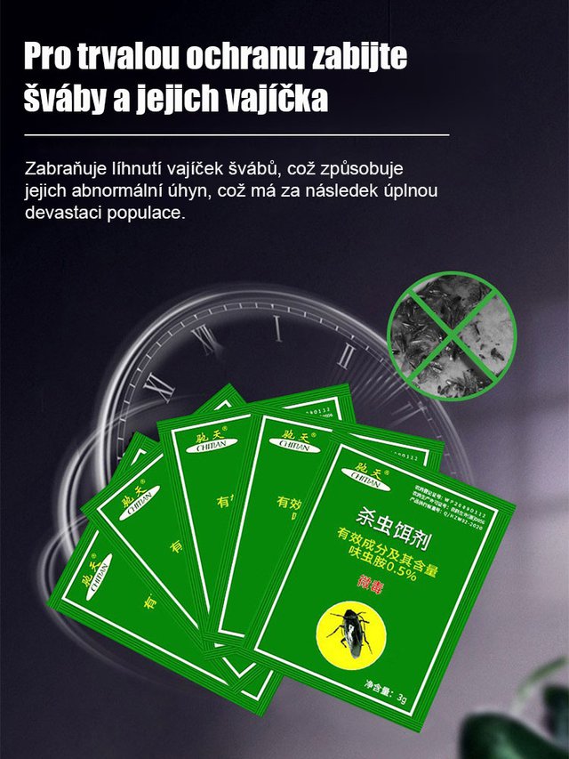 [Žádní švábi do pěti let] Čištění návnad s práškovým lepidlem na zabíjení švábů