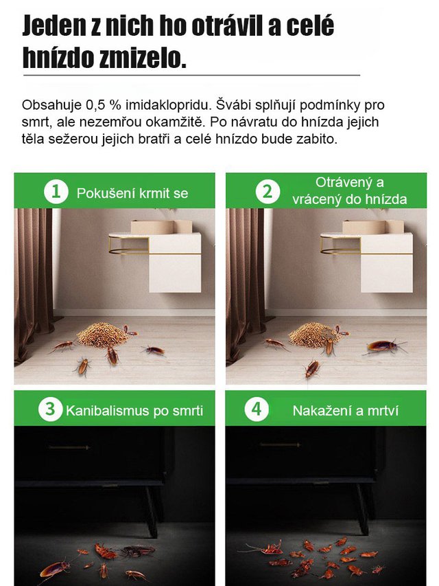 [Žádní švábi do pěti let] Čištění návnad s práškovým lepidlem na zabíjení švábů