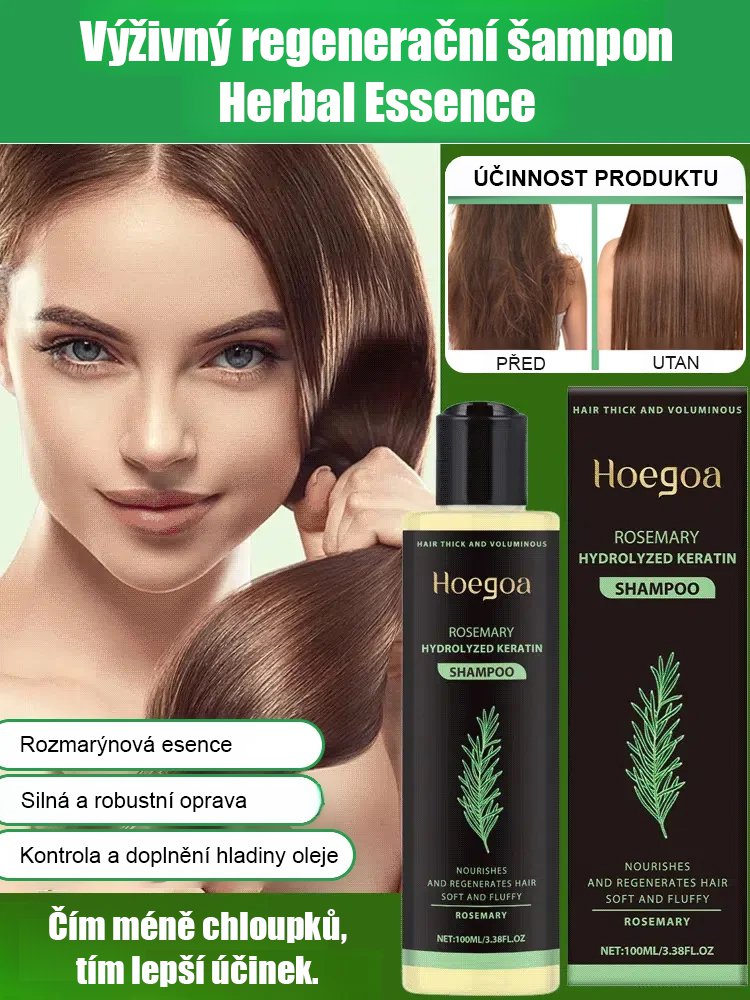 【Čím méně vlasů, tím lepší účinek】Bylinná esence vyživující a obnovující šampon.