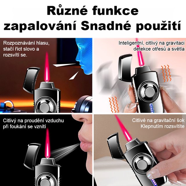 [Více skvělých světel] Kovová inteligentní zvuková zapalovačka