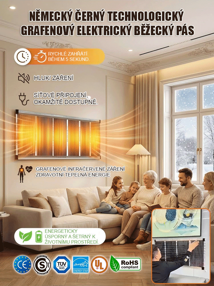 【5 sekund rychlé zahřátí】Německá high-tech grafenová nástěnná topení