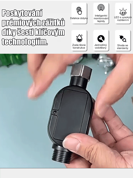 Inteligentní vodotěsný sprchový teploměr s displejem teploty