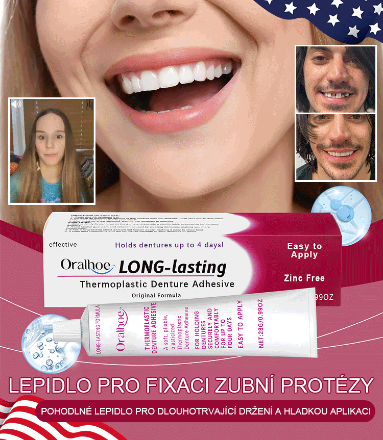Lepidlo na fixaci zubních náhrad