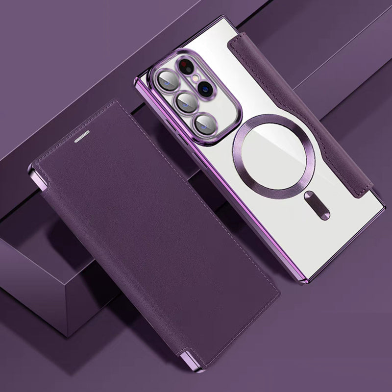 📱Nové kožené flipové pouzdro na mobilní telefon Samsung