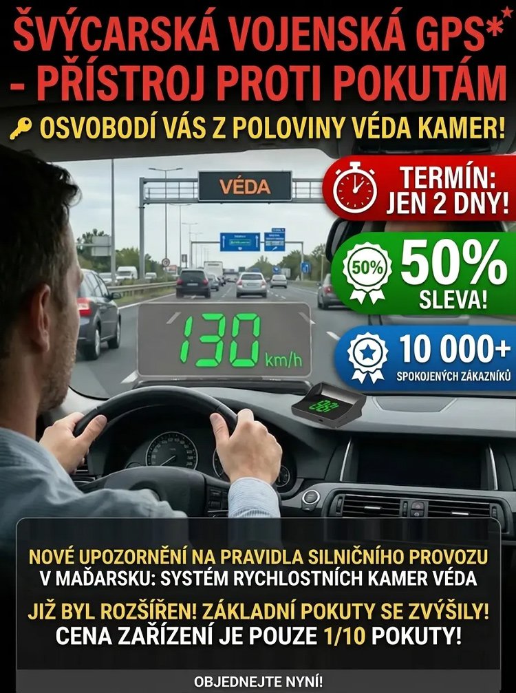 HUD automobilová GPS digitální rychloměr