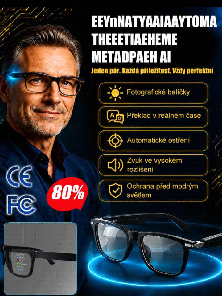 Inteligentní brýle s automatickým zoomem, změnou barvy a AI překlady v reálném čase