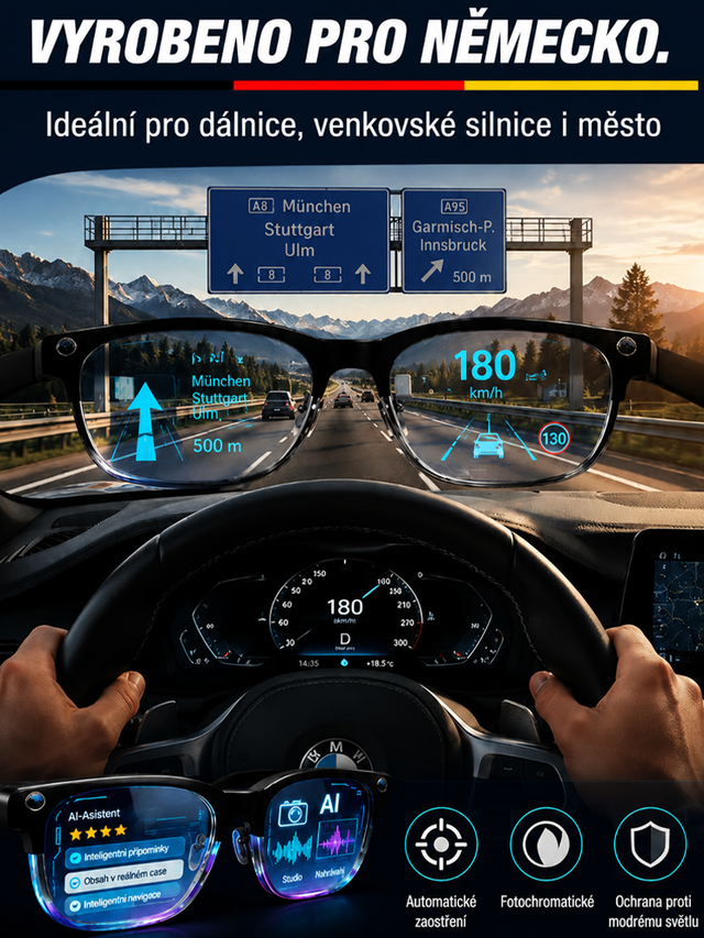 Inteligentní brýle s automatickým zoomem, změnou barvy a AI překlady v reálném čase
