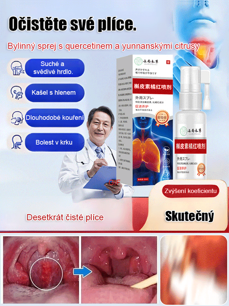 Yunnanský bylinný sprej s kvercetinem a pomerančovou kůrou