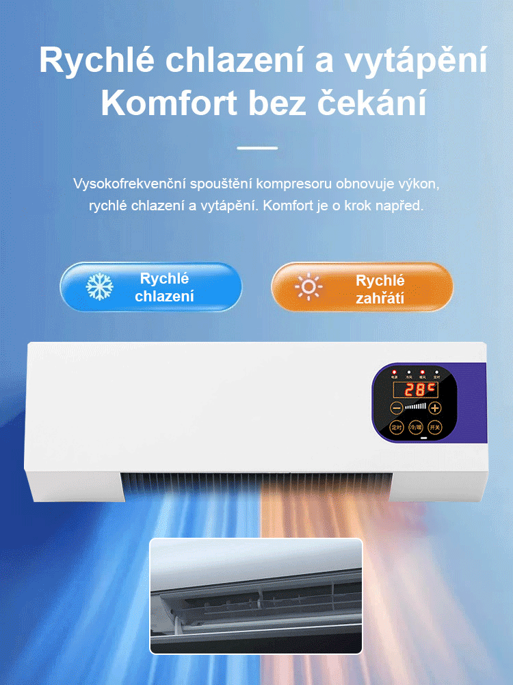 Nástěnná klimatizace s funkcí vytápění a chlazení