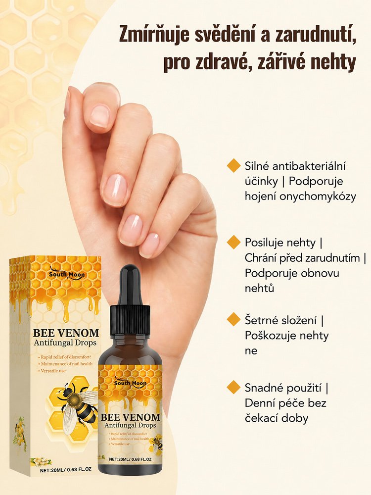 【7 dní pro jasné nehty】Kapky s včelím jedem pro péči o nehty