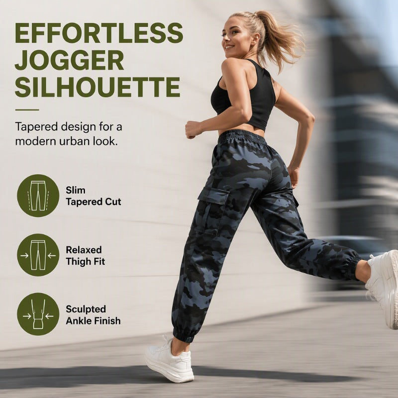 👖Novinky - Volné cargo jogger kalhoty s vysoce elastickou tkaninou – funkční kapsy a zúžený střih pro aktivní městské nošení