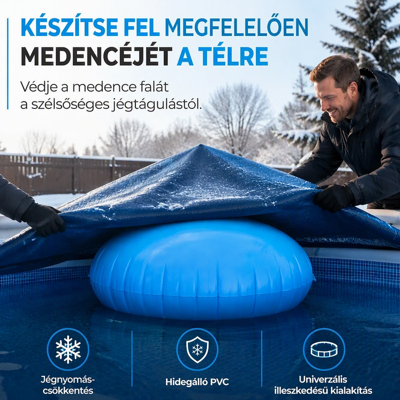 ❄️ ✨ Kulatý nafukovací vzduchový polštář na zimní zakrytí bazénu – snižuje tlak ledu, zimní ochrana bazénu 🏊