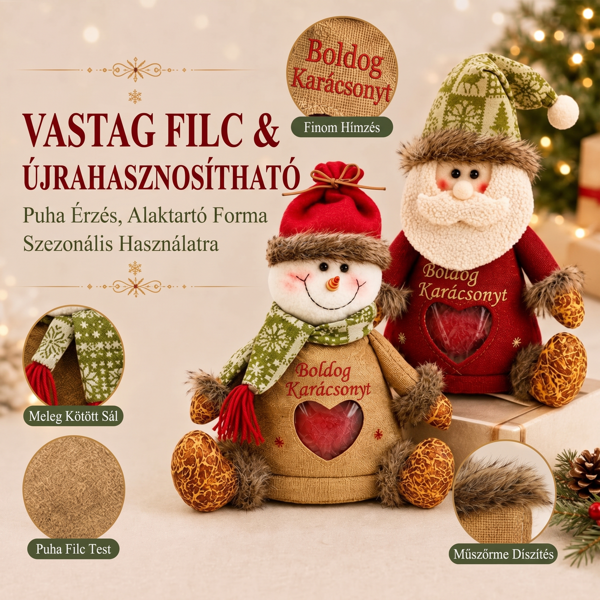 🎄🎁 SLEVA 49 % poslední den! Vánoční dárkové tašky na zip – sváteční balení 🎅✨