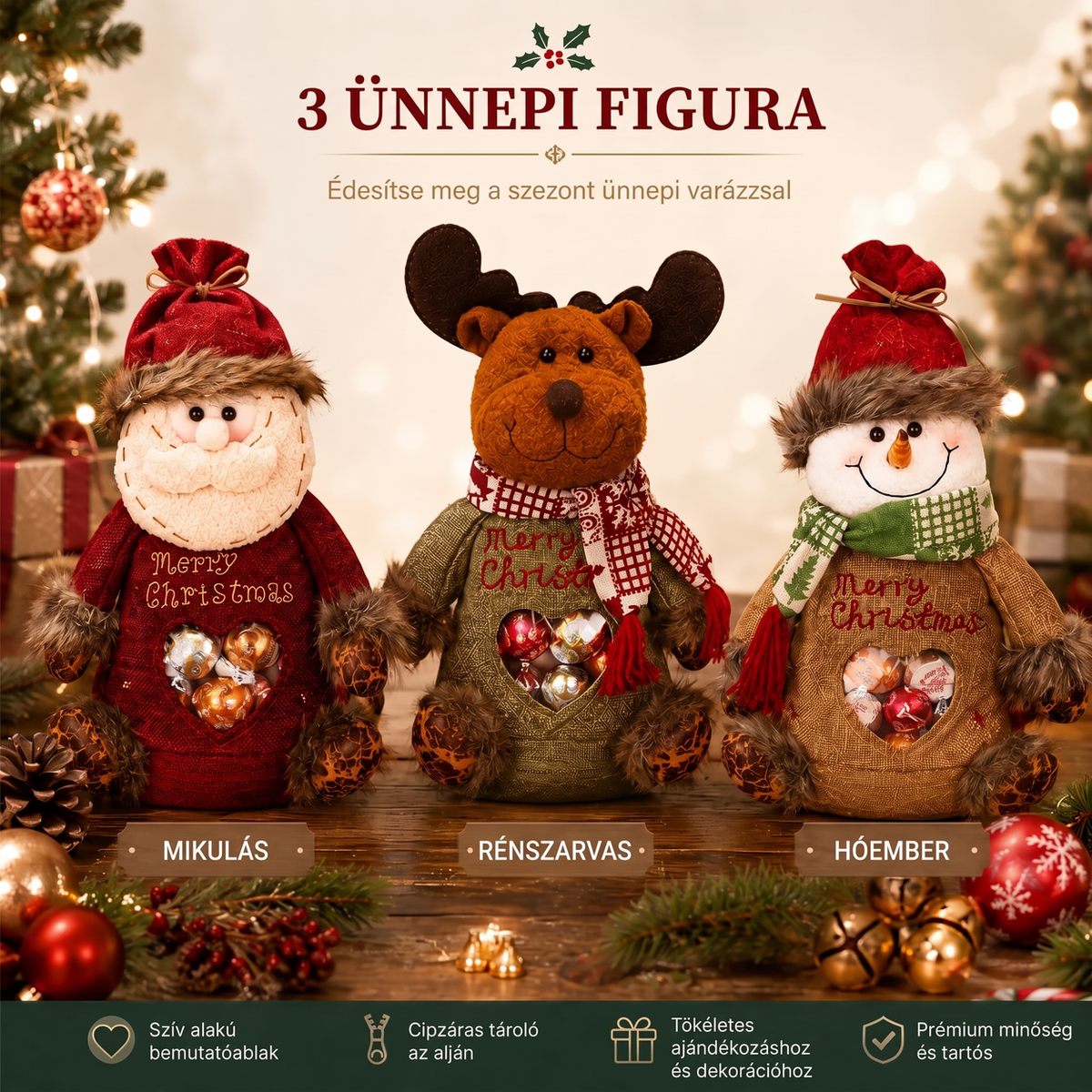 🎄🎁 SLEVA 49 % poslední den! Vánoční dárkové tašky na zip – sváteční balení 🎅✨