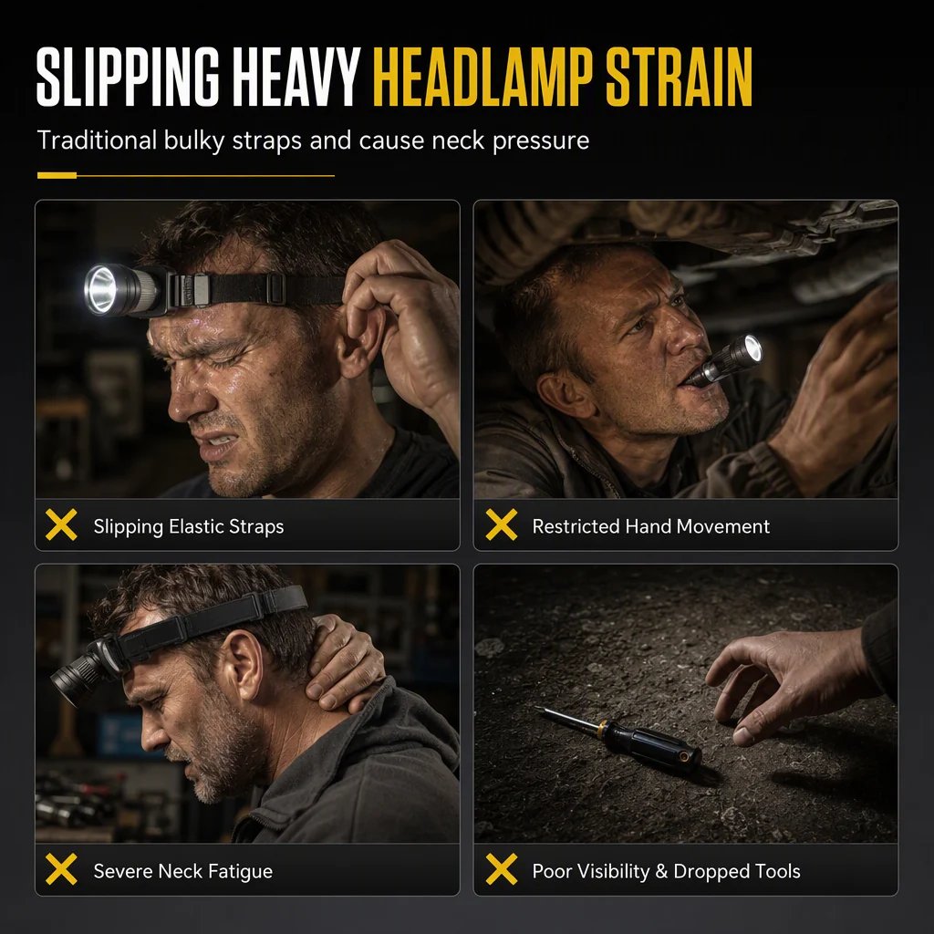 Brýle s dvojitým LED paprskem, hands-free, dobíjecí COB typ C, pracovní brýle pro mechaniky, kempování a opravy