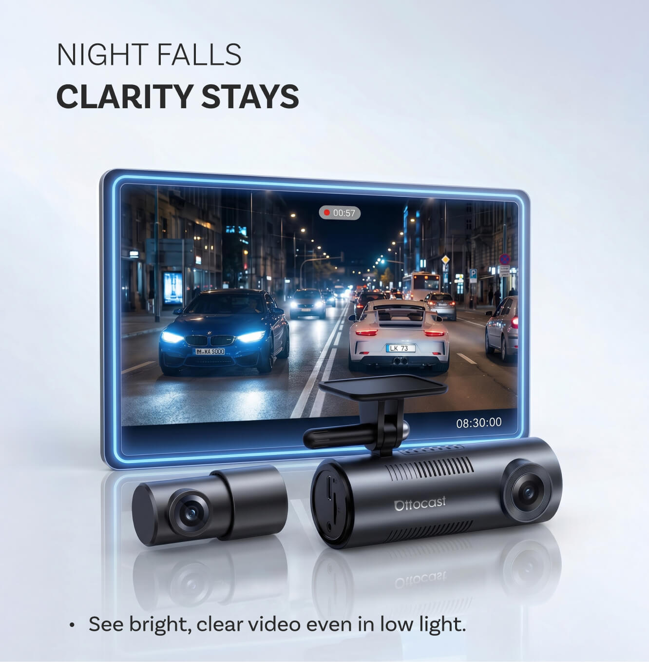 OttoSafe Cam 3 v 1 duální palubní kamera a bezdrátový adaptér CarPlay