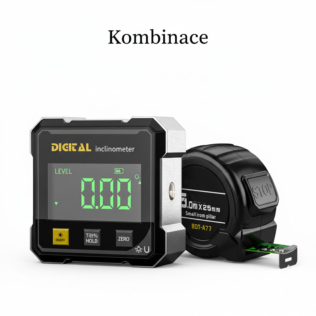 📐4 stranný magnetický digitální úhloměr s laserem