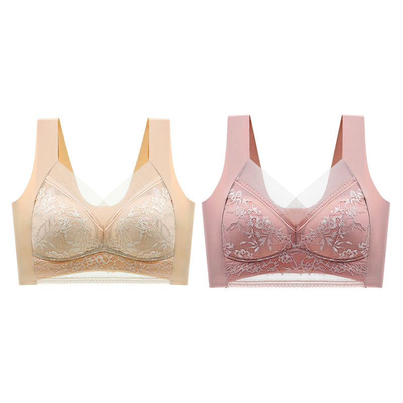 👙 Super pohodlná a měkká dámská krajková podprsenka bez ocelových kroužků【✨1 + 1 zdarma】
