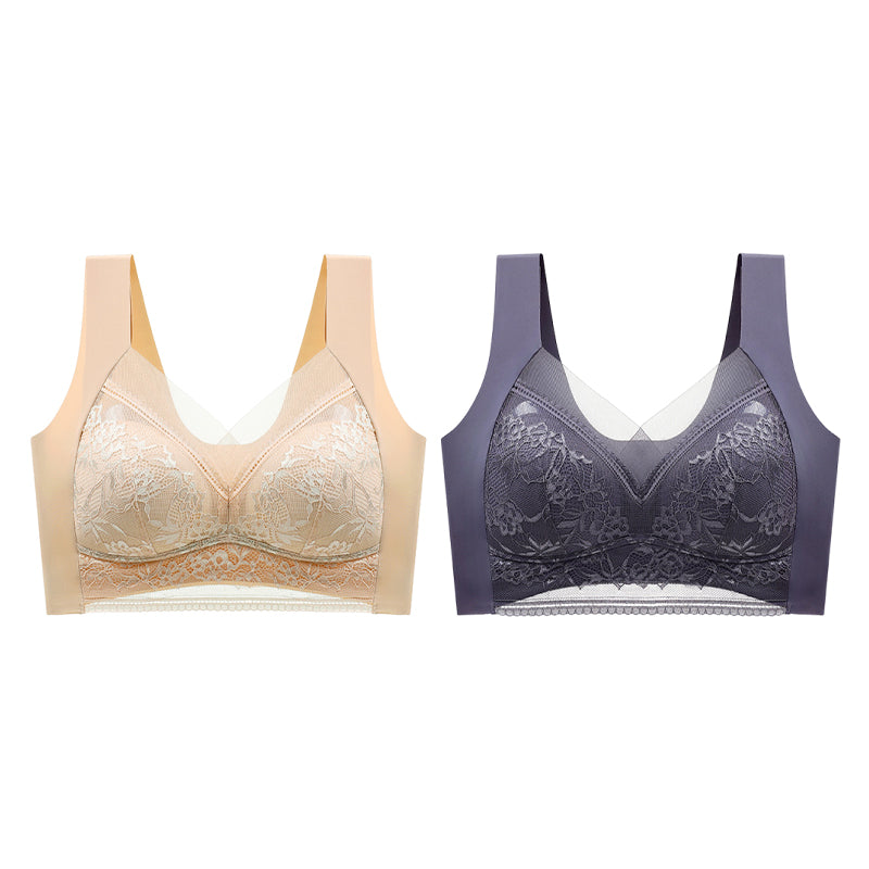 👙 Super pohodlná a měkká dámská krajková podprsenka bez ocelových kroužků【✨1 + 1 zdarma】