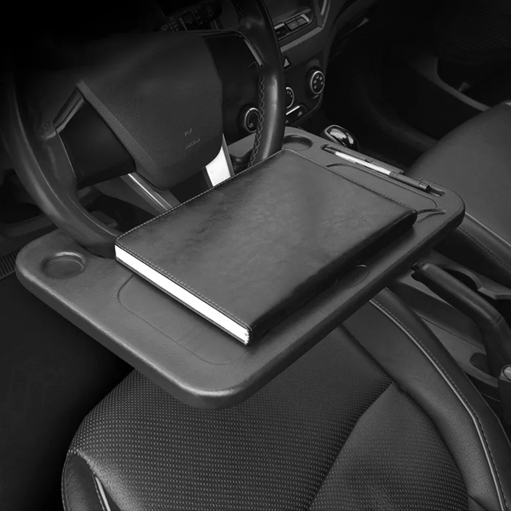 Multifunkční stolek do auta – držák na volant, držák na notebook, talíř na jídlo a mini stolek do auta