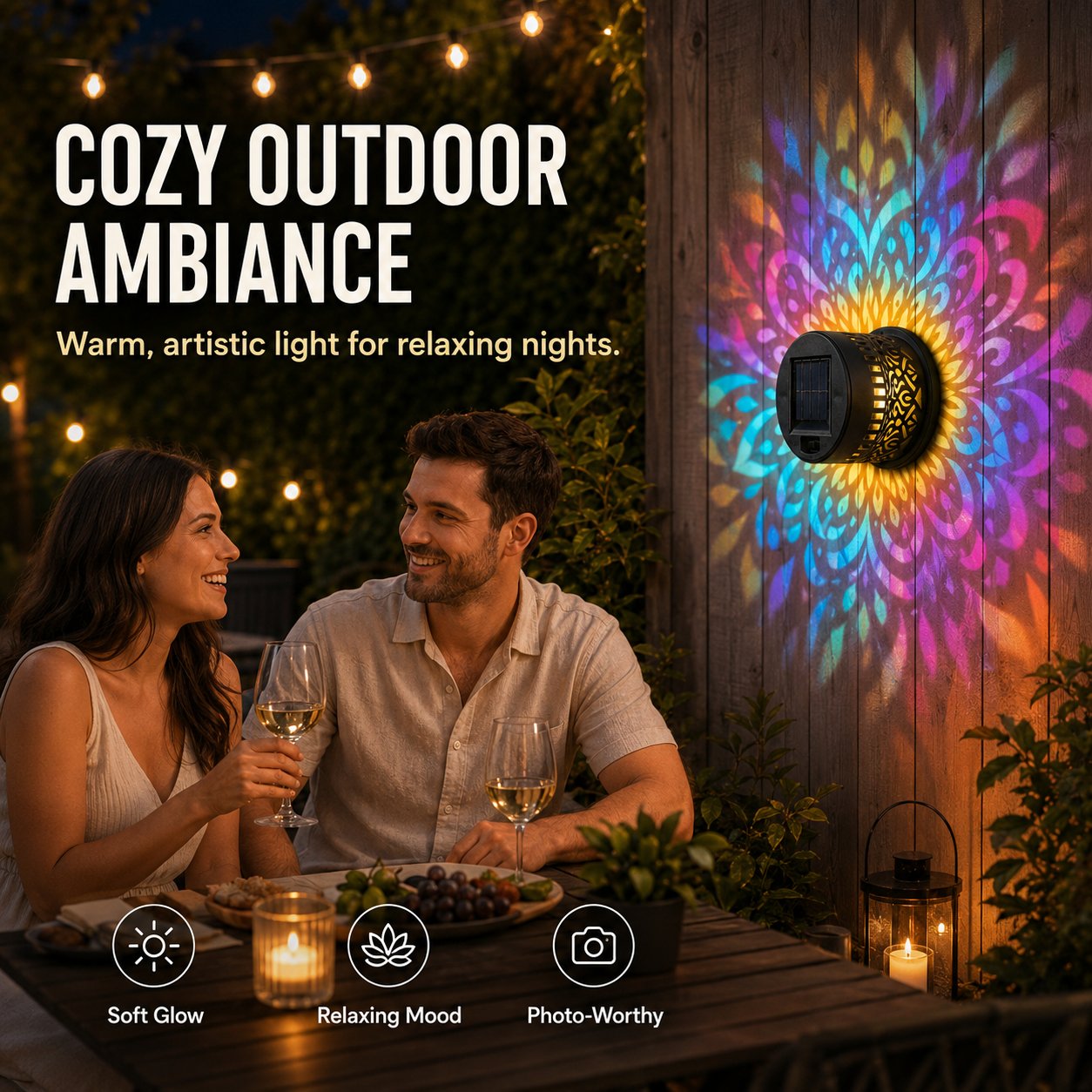 🔥 Omezená sleva 50 % — Solární projektor mandala pro magickou venkovní atmosféru