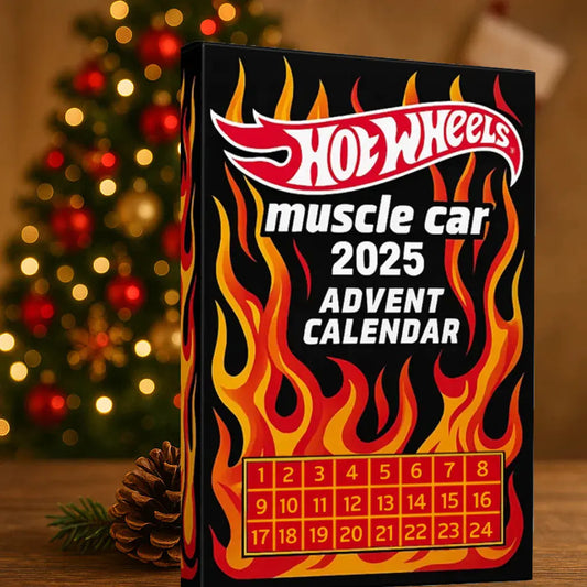 🔥Výprodej - 50% SLEVA🔥 - 🚗Adventní kalendář autíček Hot Wheels Muscle - 24 DNÍ 2025🎄