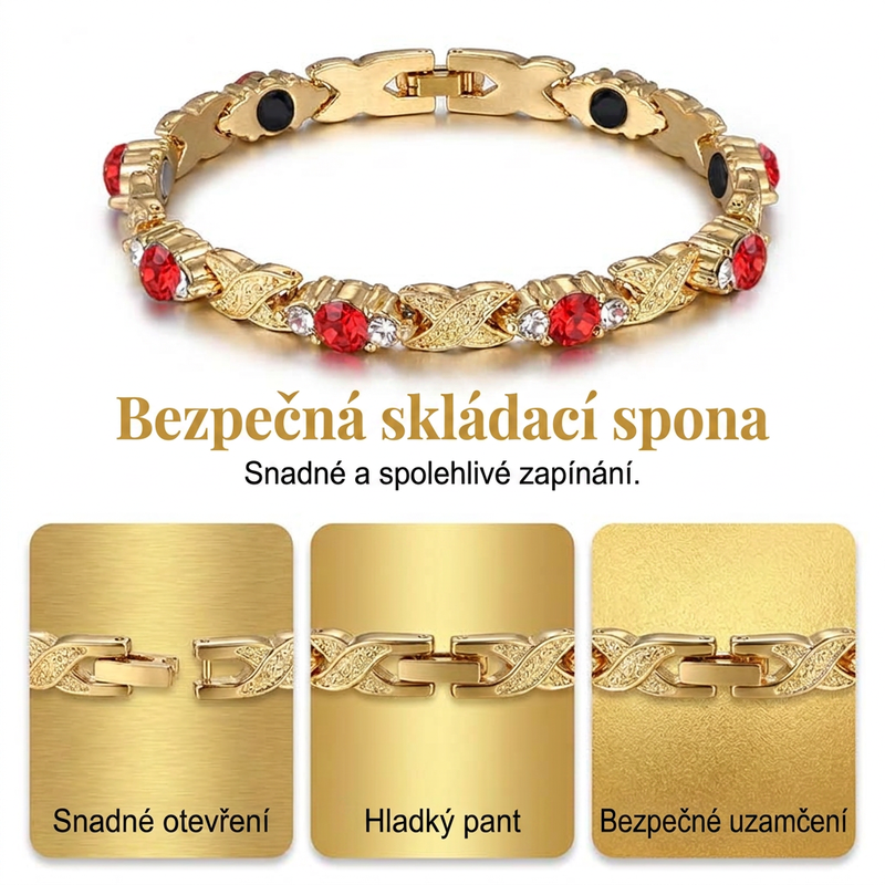 Spojte eleganci s magnetickou terapií – módní magnetický náramek s kamínky. ✨