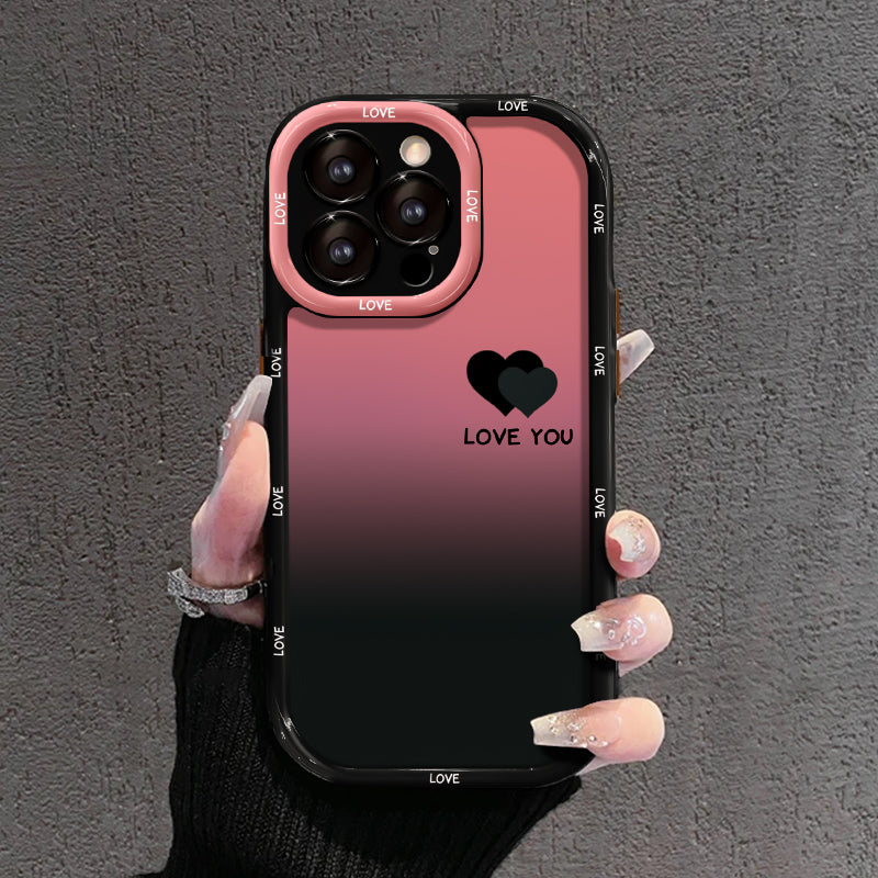 Matný gradientní kryt na iPhone – LOVE YOU & LUCKY Smiley Designs