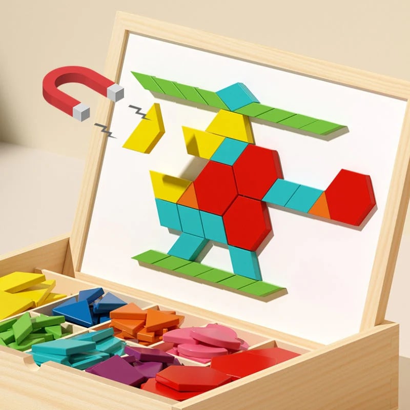 🎁Předvánoční výprodej 50% SLEVA🔥Sada dřevěných magnetických puzzle s motivem🧩