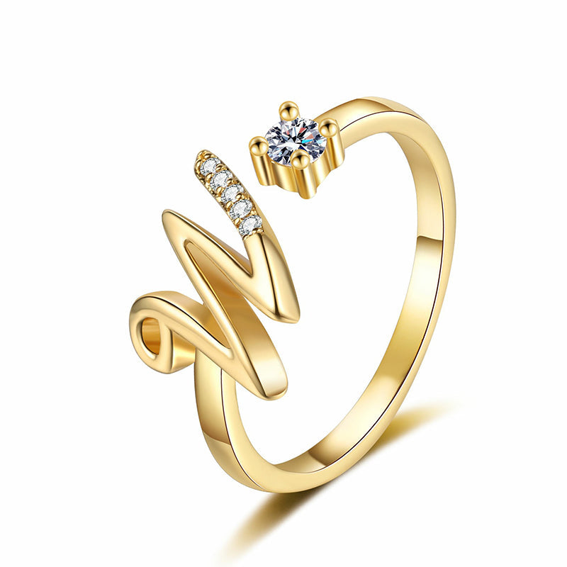 ⏳Časově omezená sleva 50 %⏰Nastavitelný třpytivý prsten s iniciálami pro ženy💍