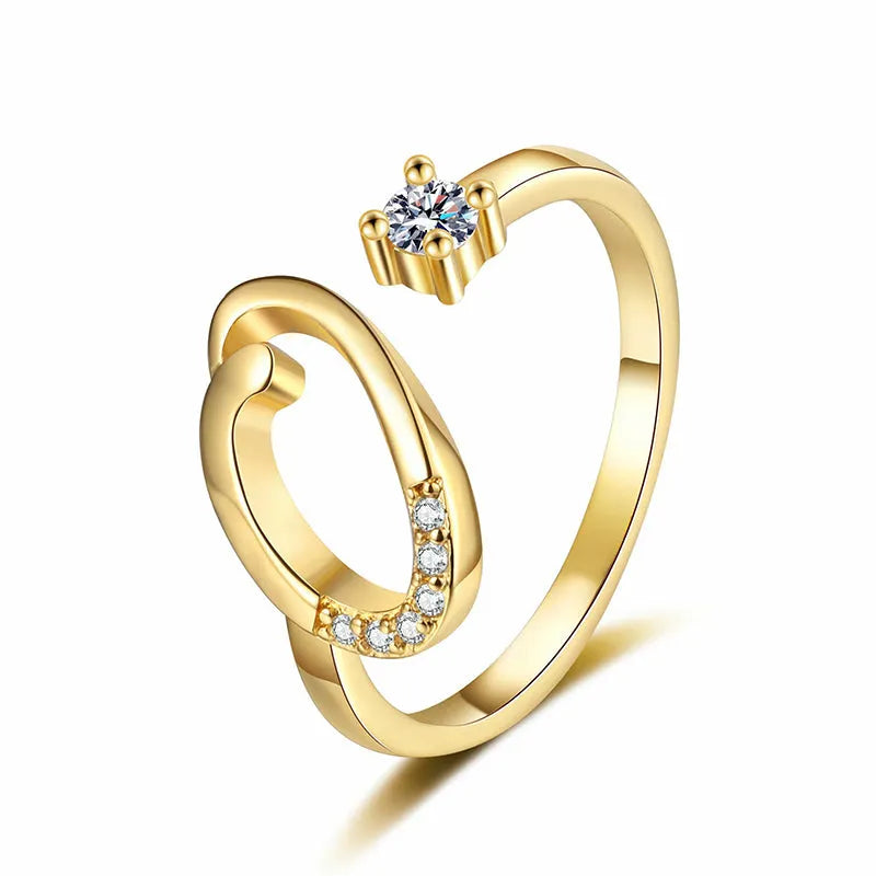 ⏳Časově omezená sleva 50 %⏰Nastavitelný třpytivý prsten s iniciálami pro ženy💍