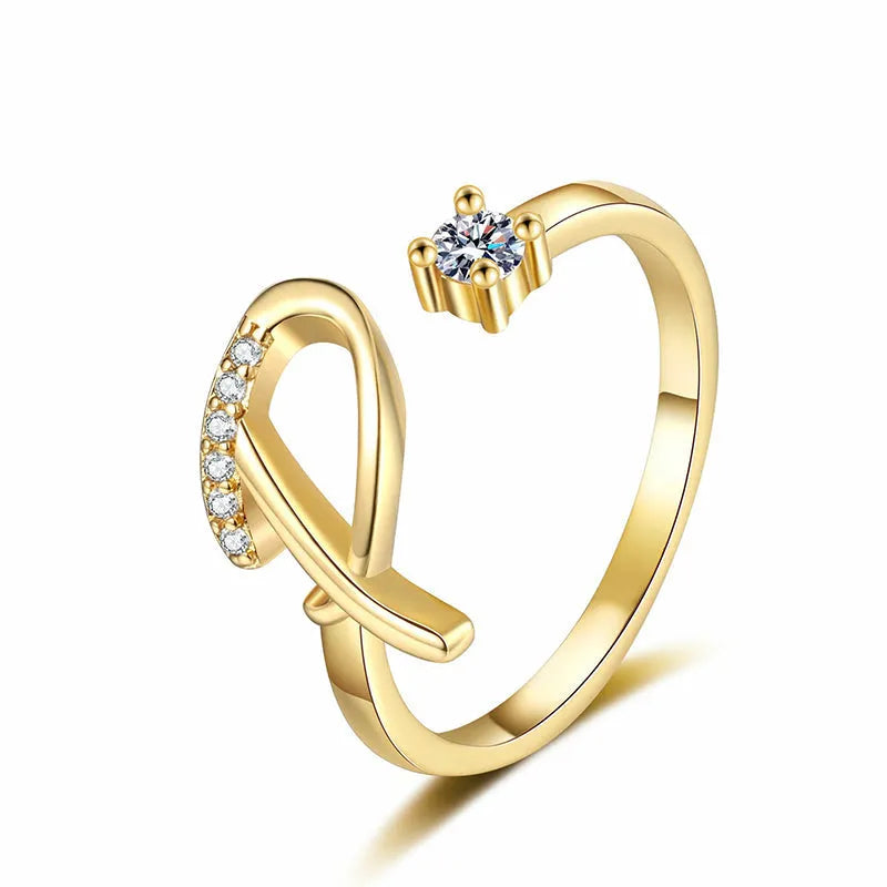 ⏳Časově omezená sleva 50 %⏰Nastavitelný třpytivý prsten s iniciálami pro ženy💍