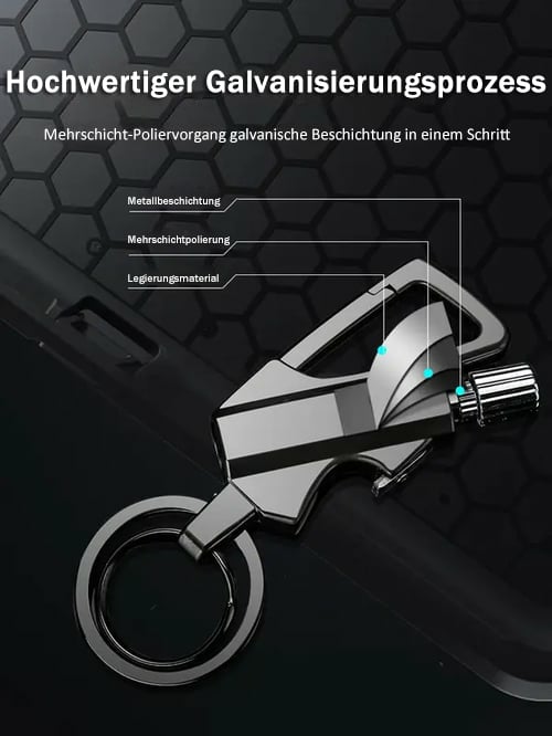 🔥Multifunkční, opakovaně použitelný přívěsek na klíče s otvírákem na lahve🔥Váš nástroj pro každodenní produktivitu