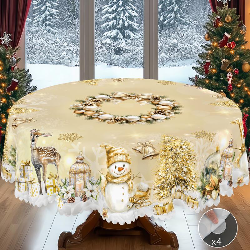 Prémiový vánoční ubrus - okouzlující motiv Santa Clause a soba pro radostné chvíle s rodinou