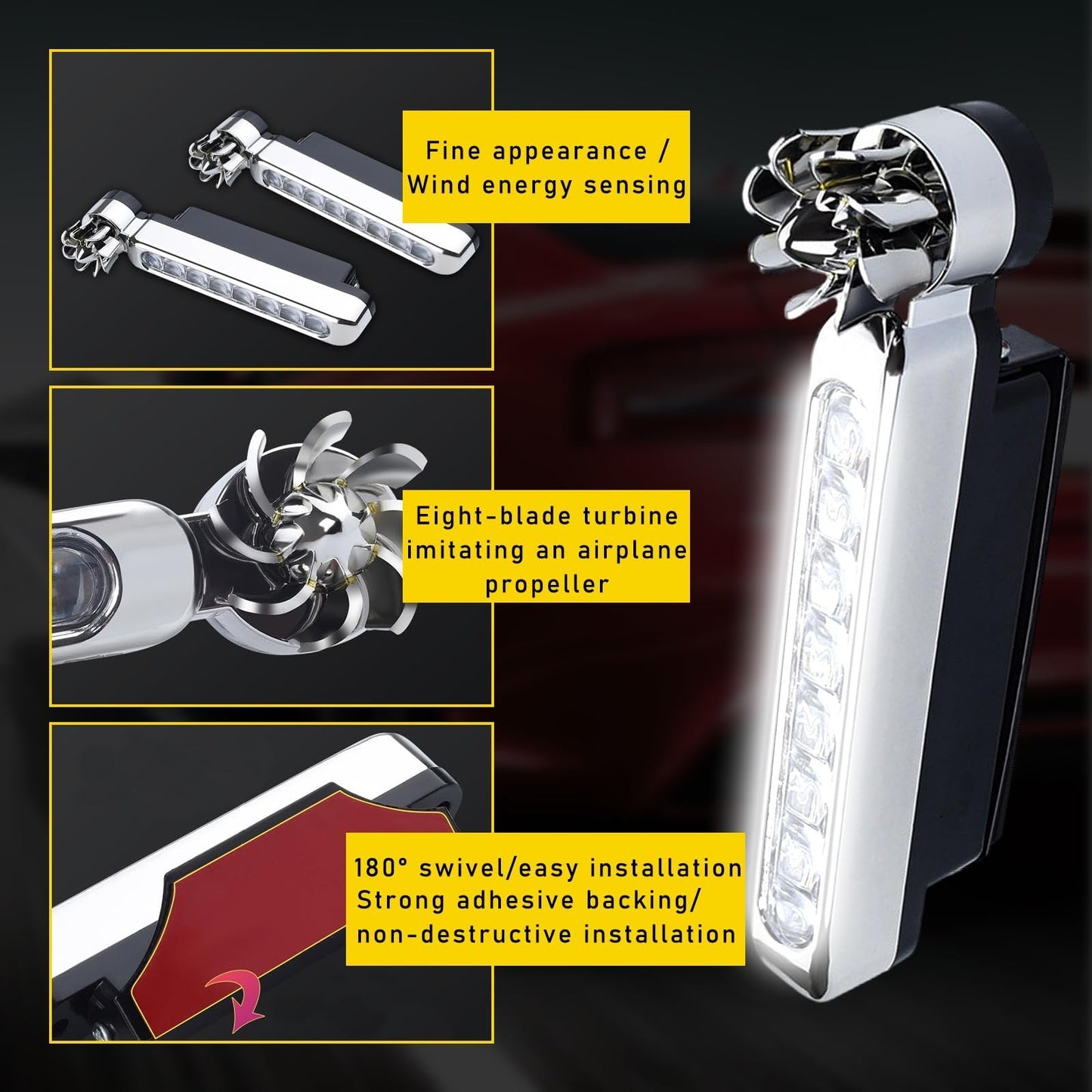 LED diody pro osvětlení automobilů poháněné větrem