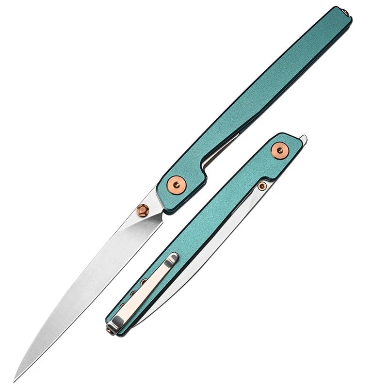 🔥Poslední den výprodeje 50% SLEVA🎉Dlouhý nůž s Liner Lock Front Flipper a černou hliníkovou rukojetí