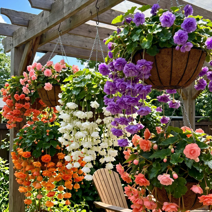 💥 Král květů v závěsném koši č. 1 – Kaskádovité cibulky begónií 💐