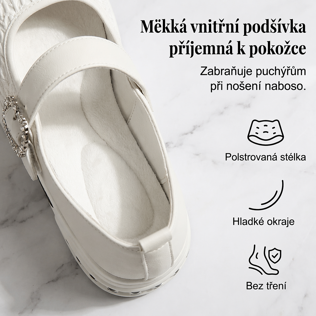 Získejte okamžité pohodlné zvýšení postavy – dámské platformové Mary Janes s prodyšným tkaným svrškem. Na dobírku! 👡