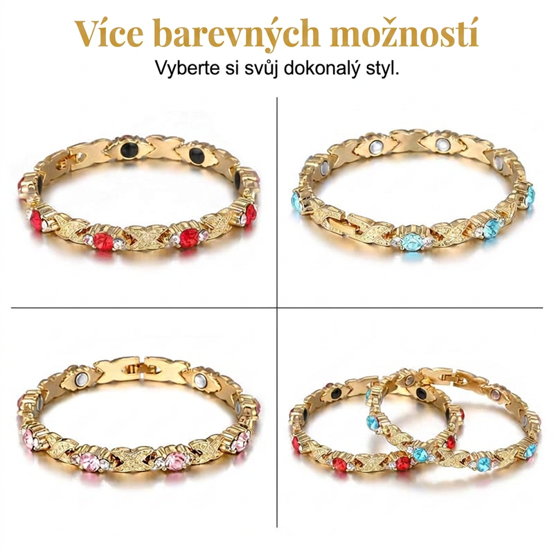 Spojte eleganci s magnetickou terapií – módní magnetický náramek s kamínky. ✨