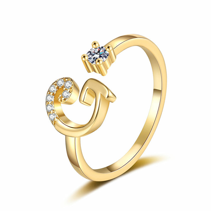 ⏳Časově omezená sleva 50 %⏰Nastavitelný třpytivý prsten s iniciálami pro ženy💍