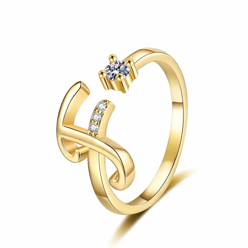 ⏳Časově omezená sleva 50 %⏰Nastavitelný třpytivý prsten s iniciálami pro ženy💍
