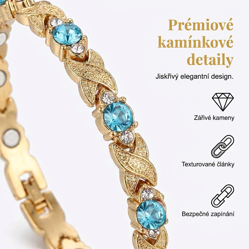 Spojte eleganci s magnetickou terapií – módní magnetický náramek s kamínky. ✨