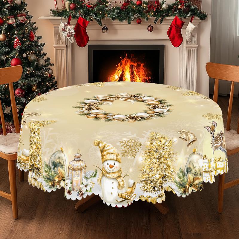Prémiový vánoční ubrus - okouzlující motiv Santa Clause a soba pro radostné chvíle s rodinou