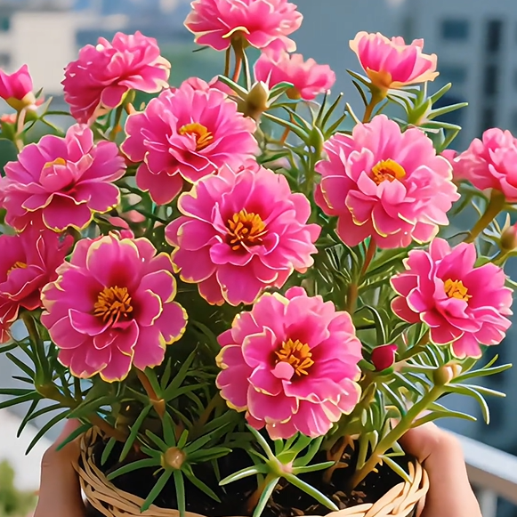 Zlatá krajková portulaka🌸✨ Nádherné dvojité květy pro bezproblémové letní zbarvení