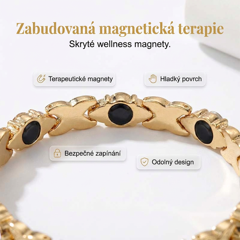 Spojte eleganci s magnetickou terapií – módní magnetický náramek s kamínky. ✨