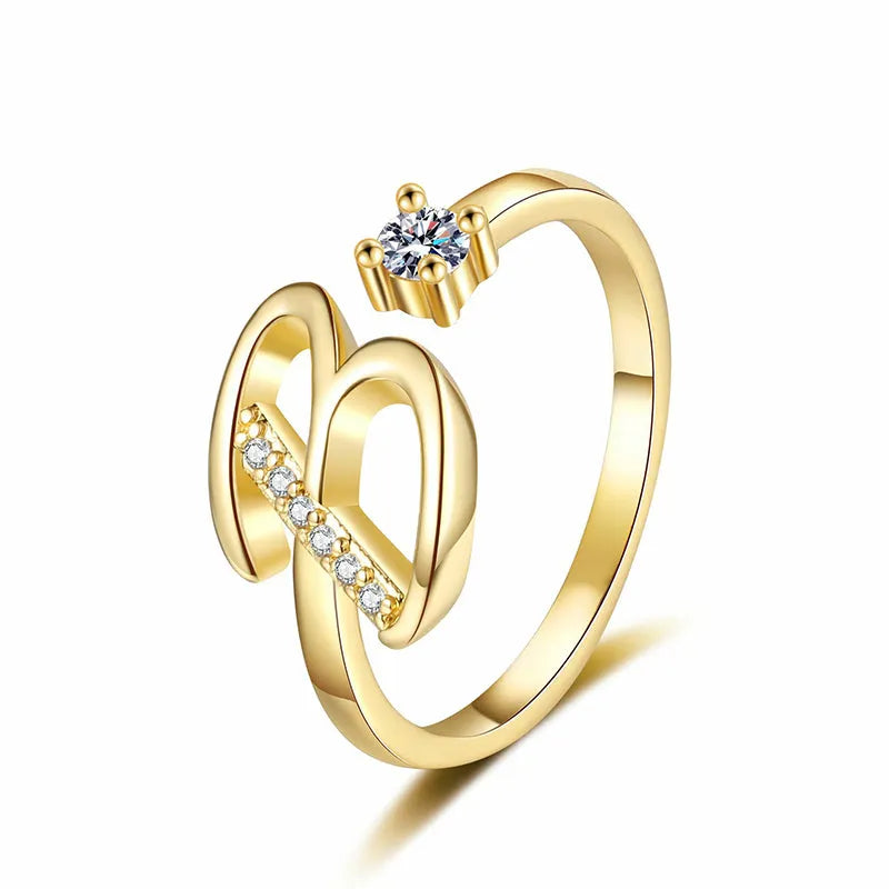 ⏳Časově omezená sleva 50 %⏰Nastavitelný třpytivý prsten s iniciálami pro ženy💍