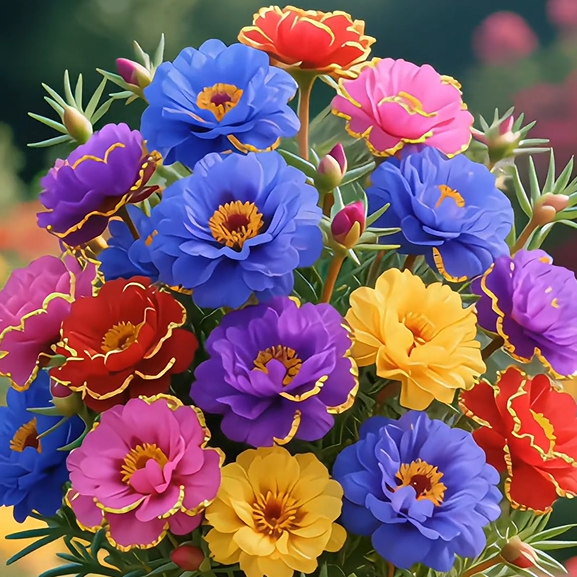 Zlatá krajková portulaka🌸✨ Nádherné dvojité květy pro bezproblémové letní zbarvení