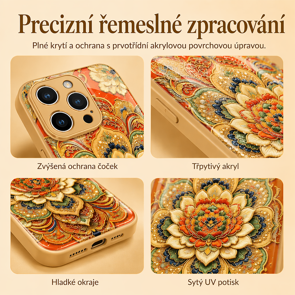 Ozdobte svůj telefon uměním Dunhuang – luxusní pouzdro na telefon s motivem lotosu a třpytivým povrchem. Na dobírku! 🌸