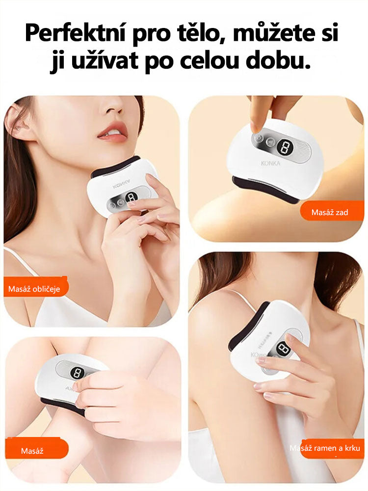 Chytré elektrické zařízení gua sha zmírňuje únavu obličeje